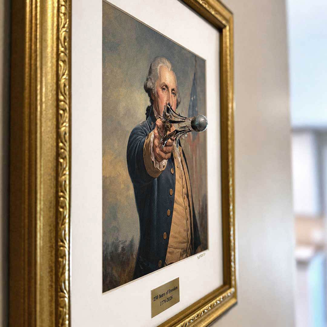 "250 Years of Freedom" – Limited Edition George Washington Musket Ball Framed Art - BenShot