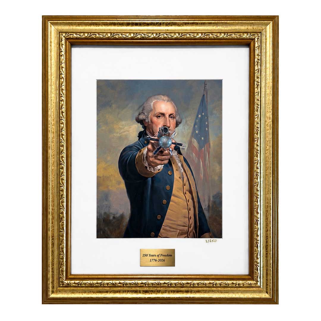 "250 Years of Freedom" – Limited Edition George Washington Musket Ball Framed Art - BenShot