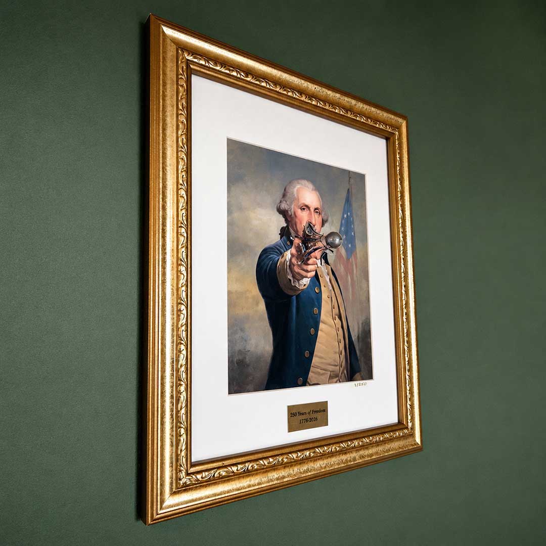 "250 Years of Freedom" – Limited Edition George Washington Musket Ball Framed Art - BenShot