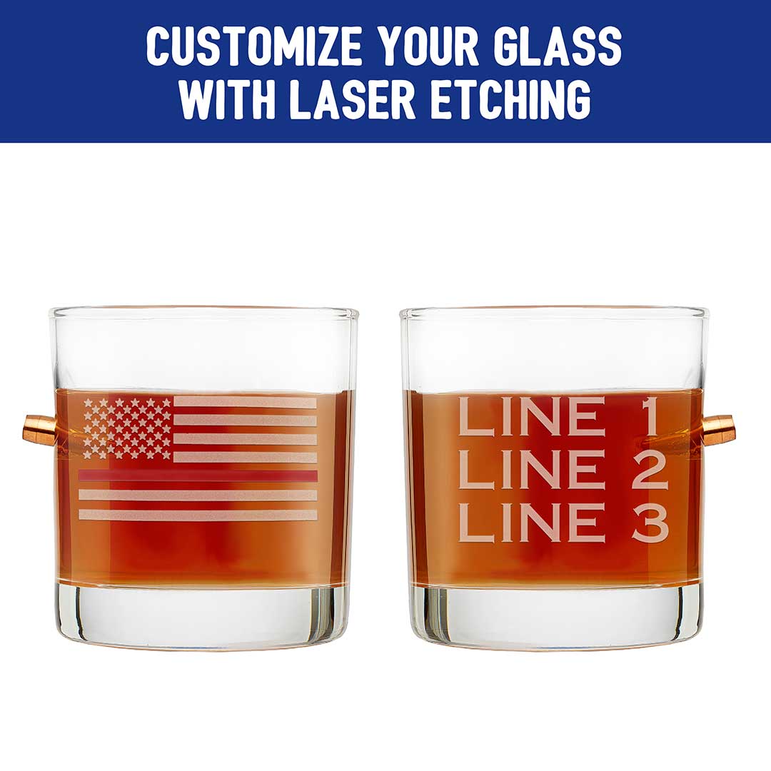 Thin Red Line Rocks Glass - 11oz - BenShot