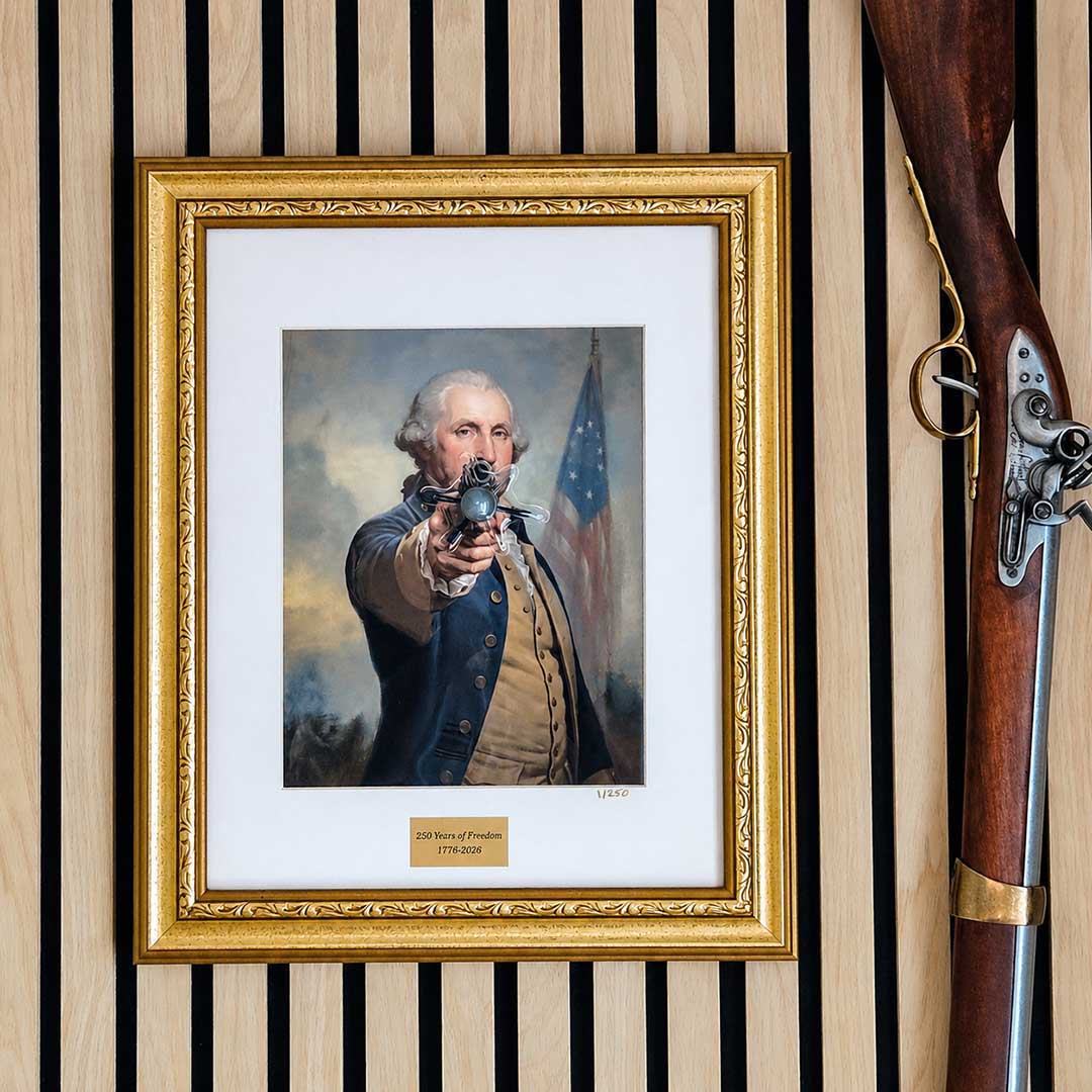 "250 Years of Freedom" – Limited Edition George Washington Musket Ball Framed Art - BenShot