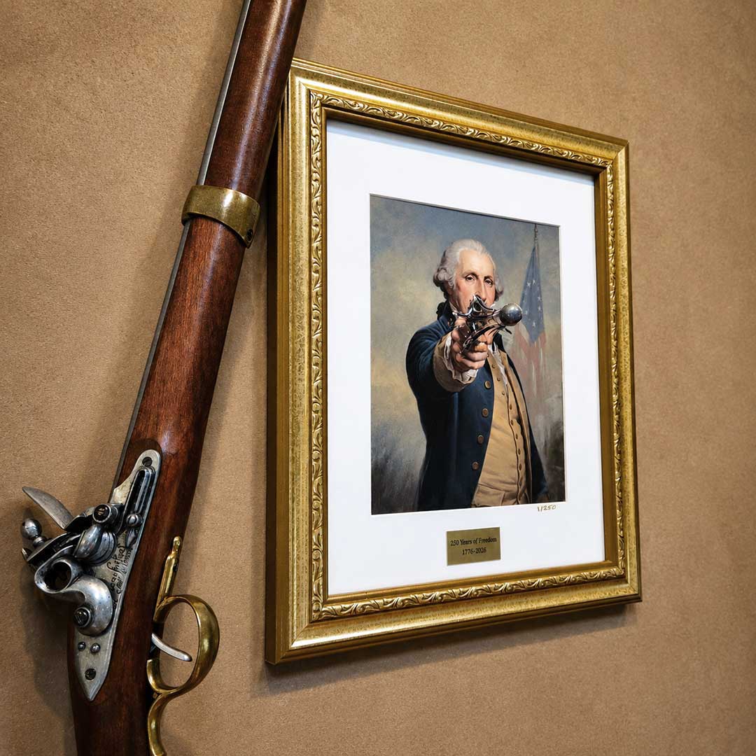 "250 Years of Freedom" – Limited Edition George Washington Musket Ball Framed Art - BenShot