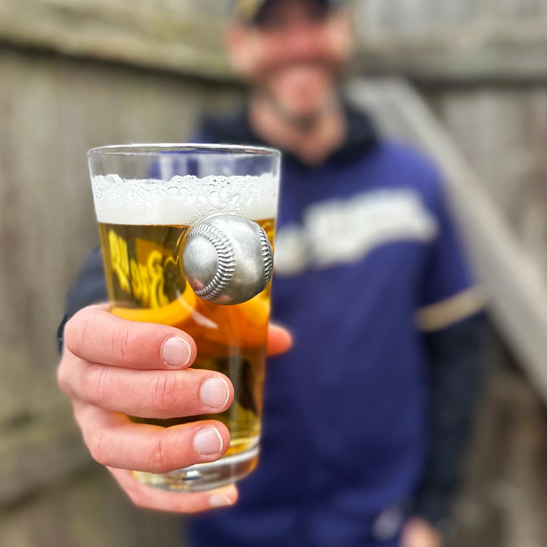 benshot fishing lure glasses Benshot Baseball Pint Glass