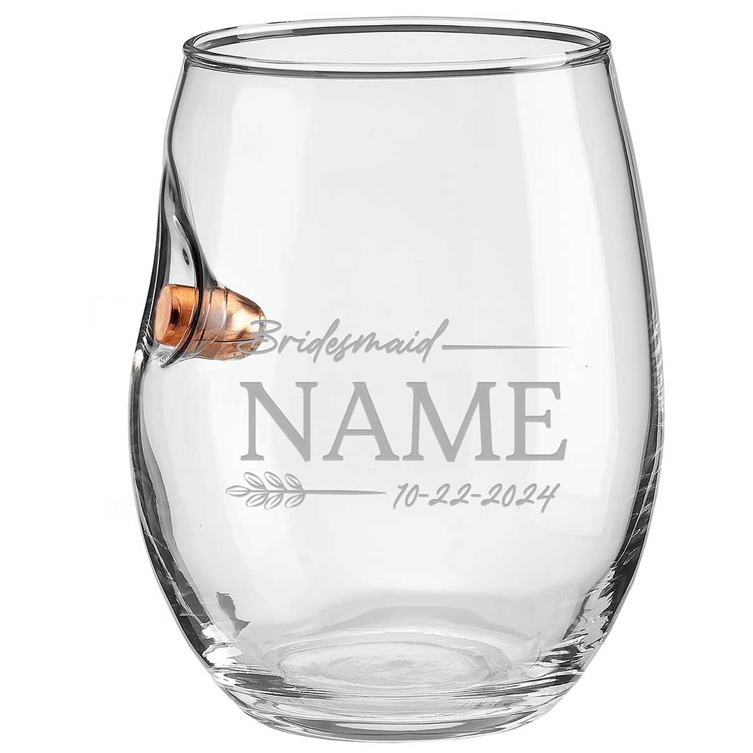 Bridesmaid shops stemless wine glasses