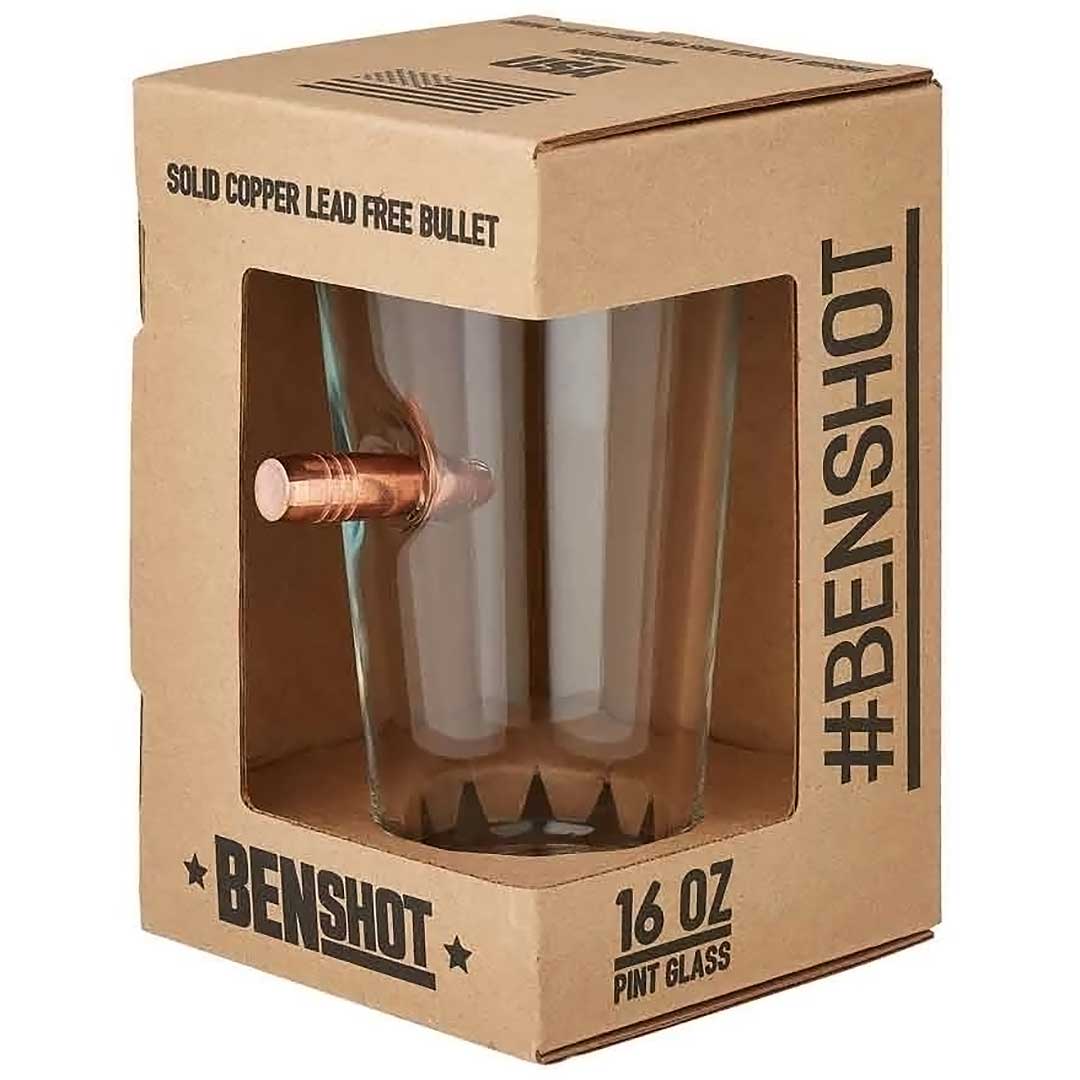 BenShot 16-oz. Pint Glass with .50 Cal. BMG Bullet