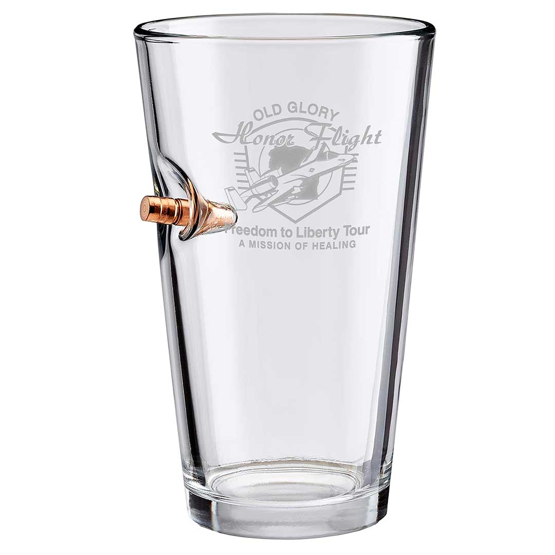 Freedom to Liberty Pint Glass with Bullet - BenShot