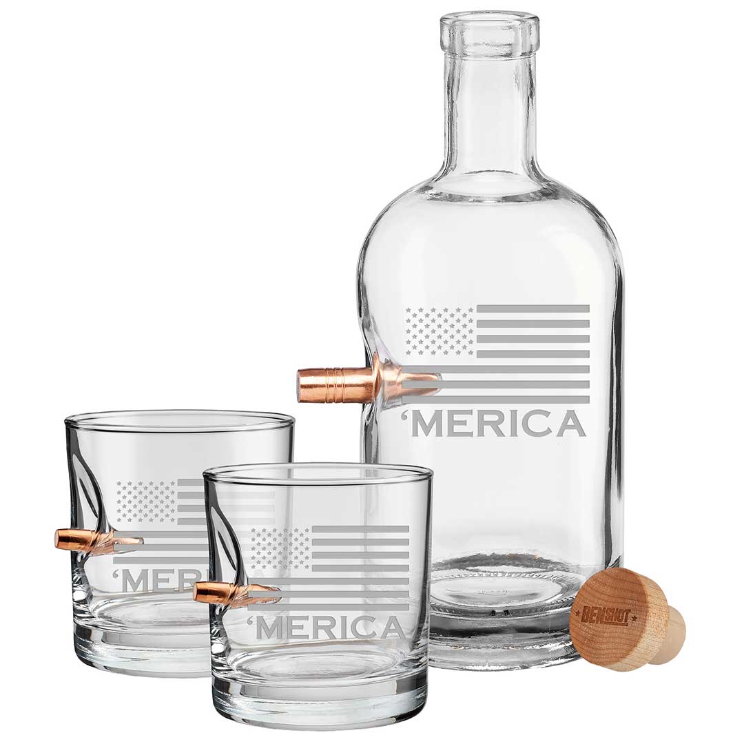 'Merica Decanter and Two Rocks Glasses - BenShot